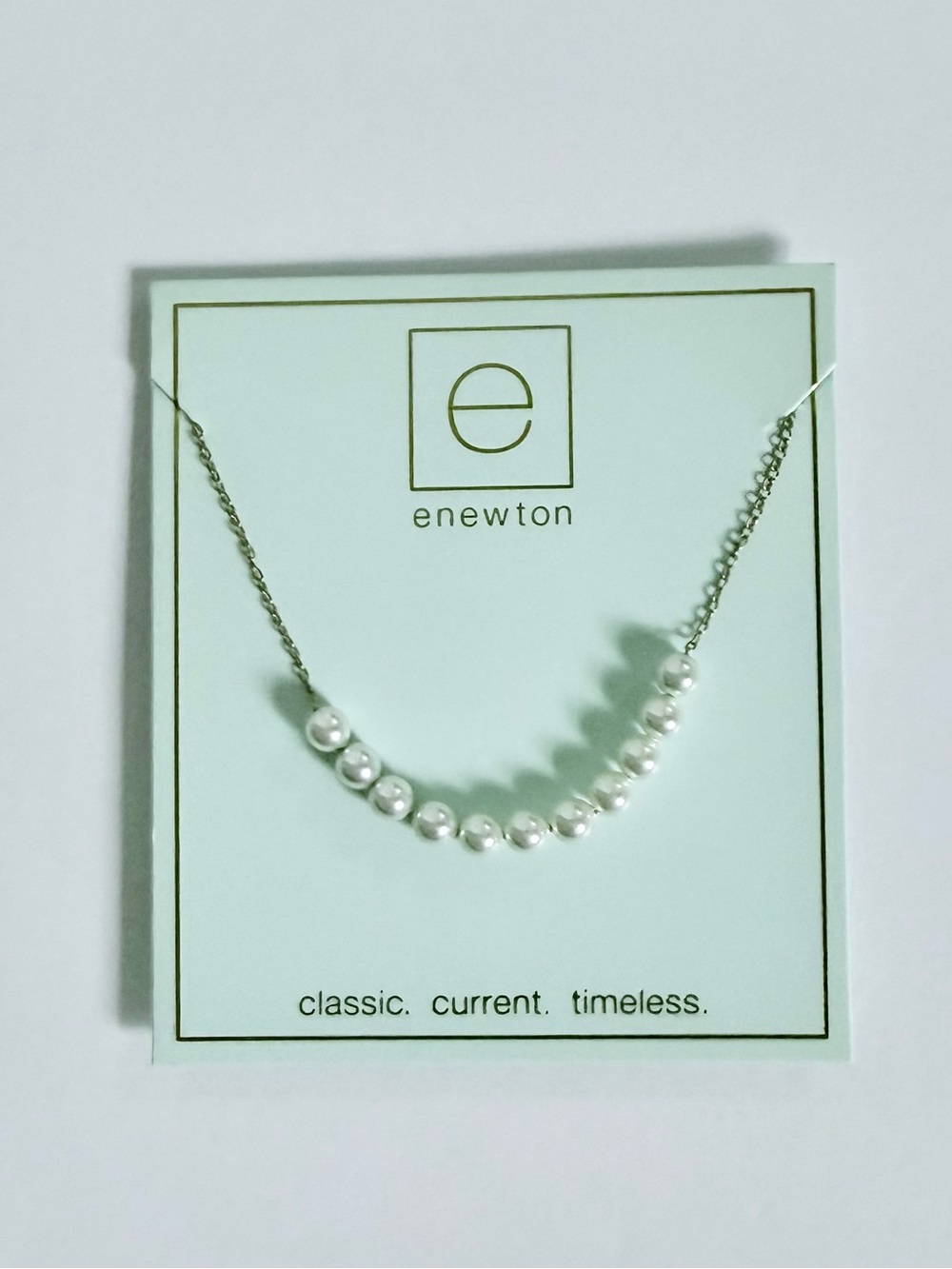 NWT enewton Classic Beaded Bliss 4mm Pearl 16" Gold Necklace